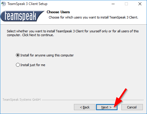 TeamSpeak Yükleme Adımı 3