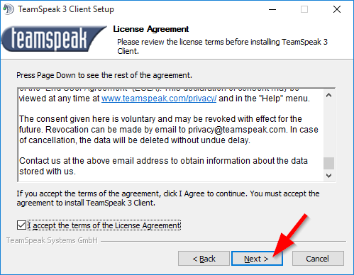 TeamSpeak Yükleme Adımı 2